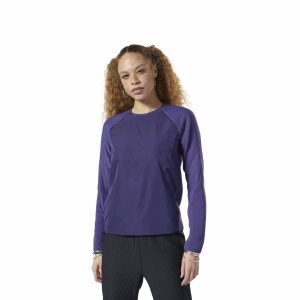 Bluza Damskie Reebok Thermowarm Deltapeak Crew Fioletowe PL 79QIBDM